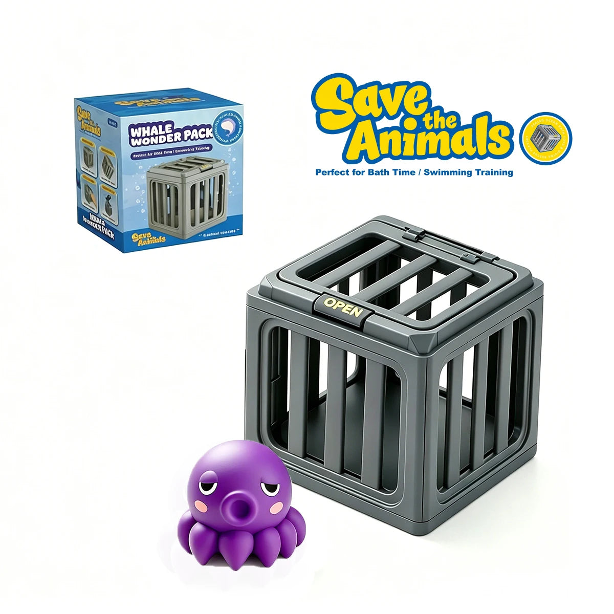Diving Animal Cage Escape & Rescue Mission Pool Toy