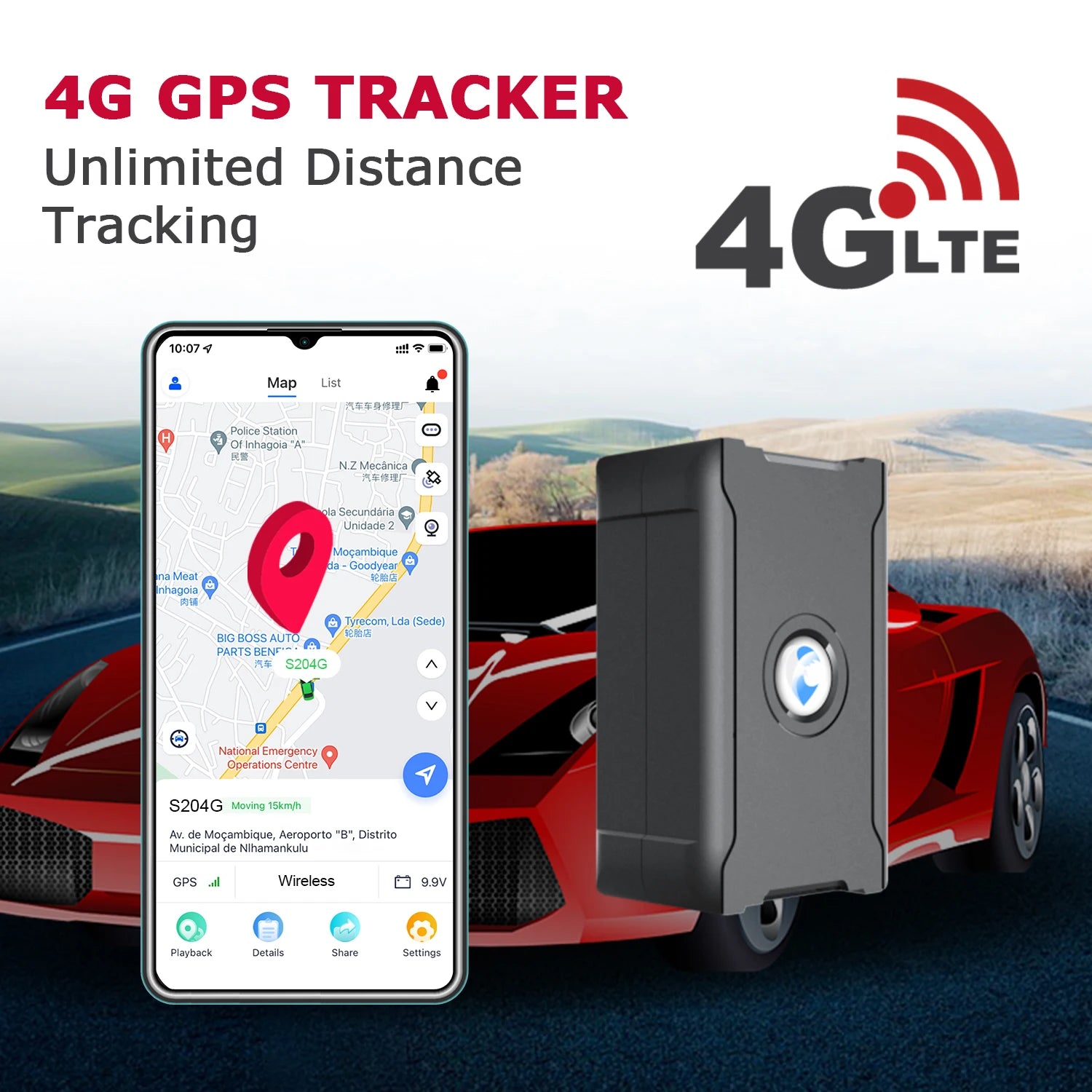 4G GPS Tracker – Unlimited Distance Real-Time Car Locator
