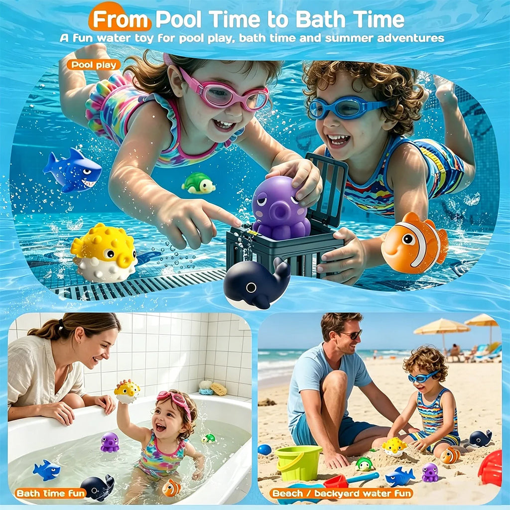 Diving Animal Cage Escape & Rescue Mission Pool Toy