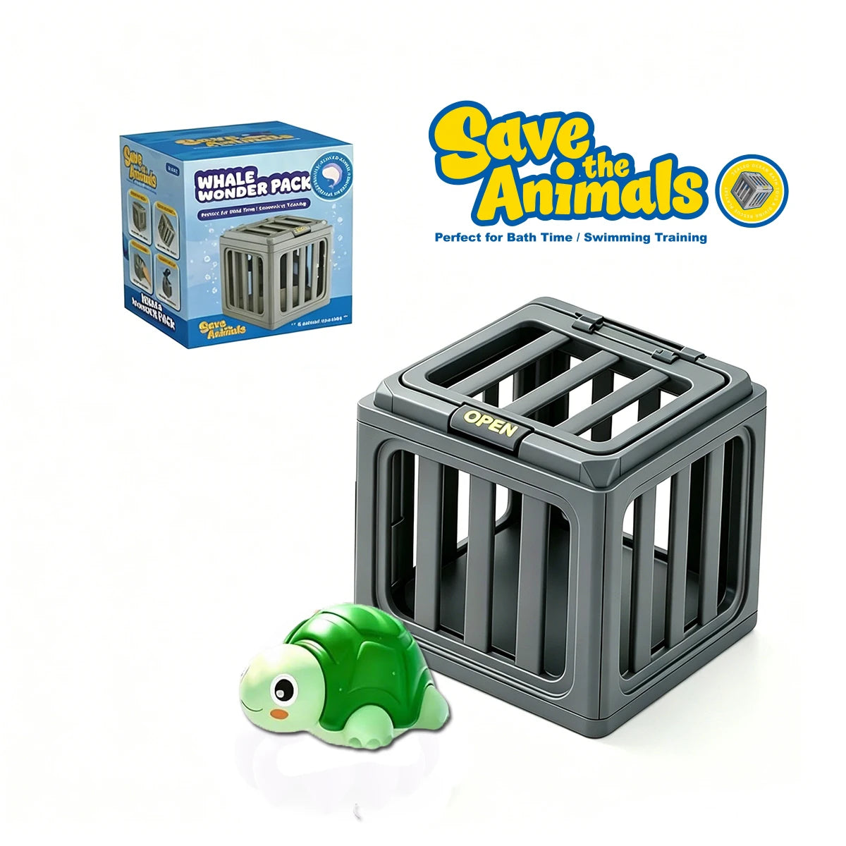 Diving Animal Cage Escape & Rescue Mission Pool Toy