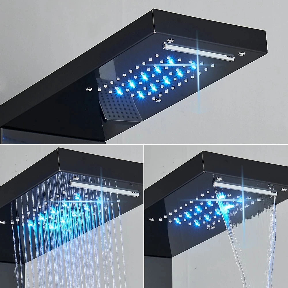 Digital Display Rainfall Shower Faucet Panel | Bathroom SPA Massage Jet System with Bidet Sprayer