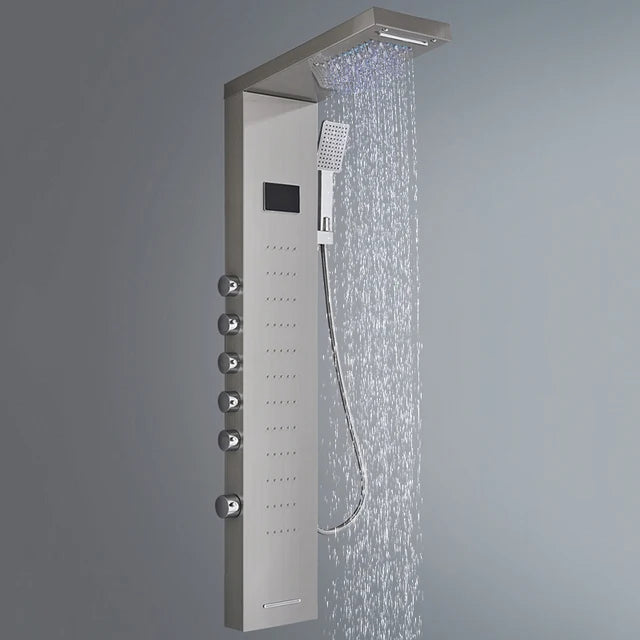 Digital Display Rainfall Shower Faucet Panel | Bathroom SPA Massage Jet System with Bidet Sprayer