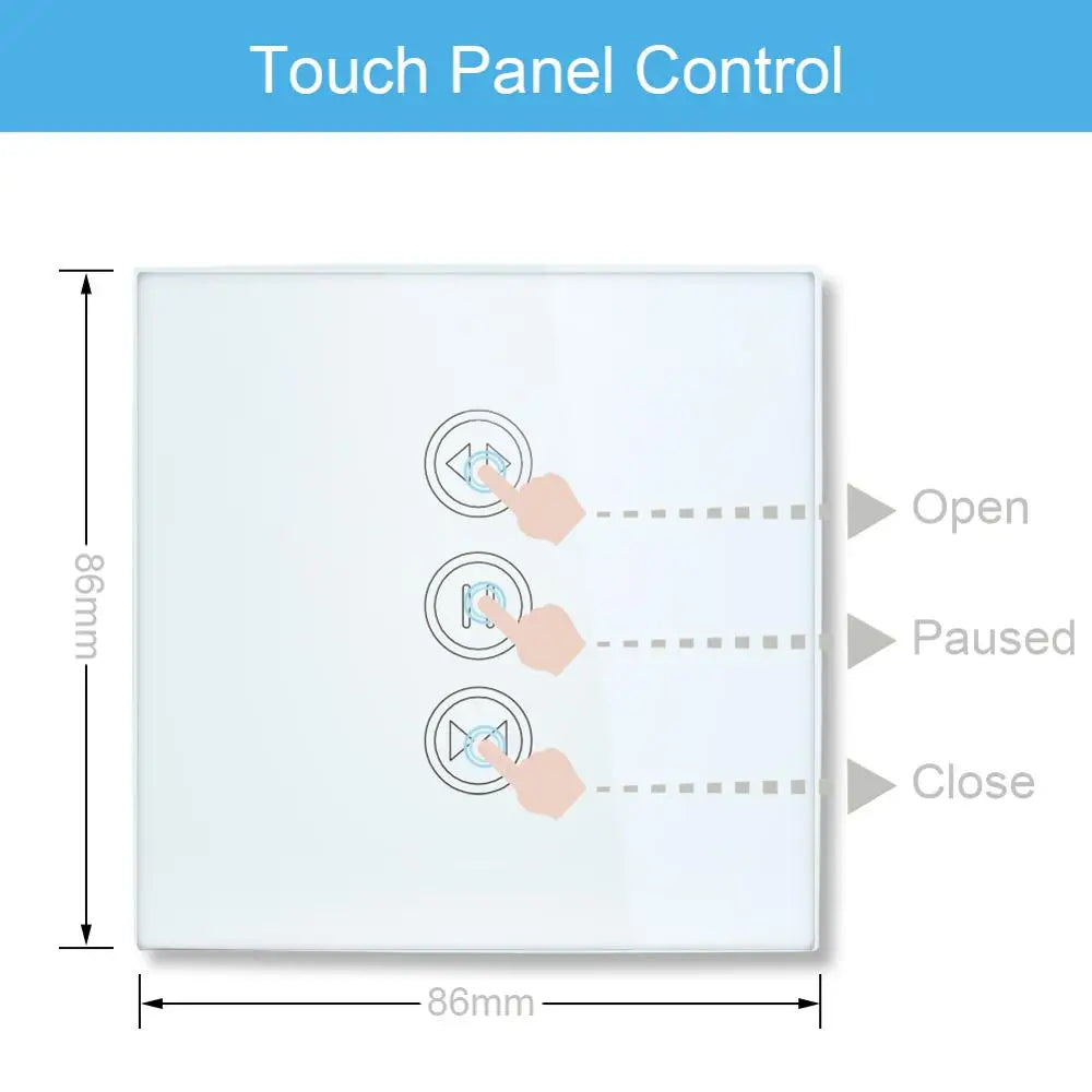 Tuya Smart Life WiFi Curtain Switch | Touch Wall Panel for Electric Blinds & Roller Shutters