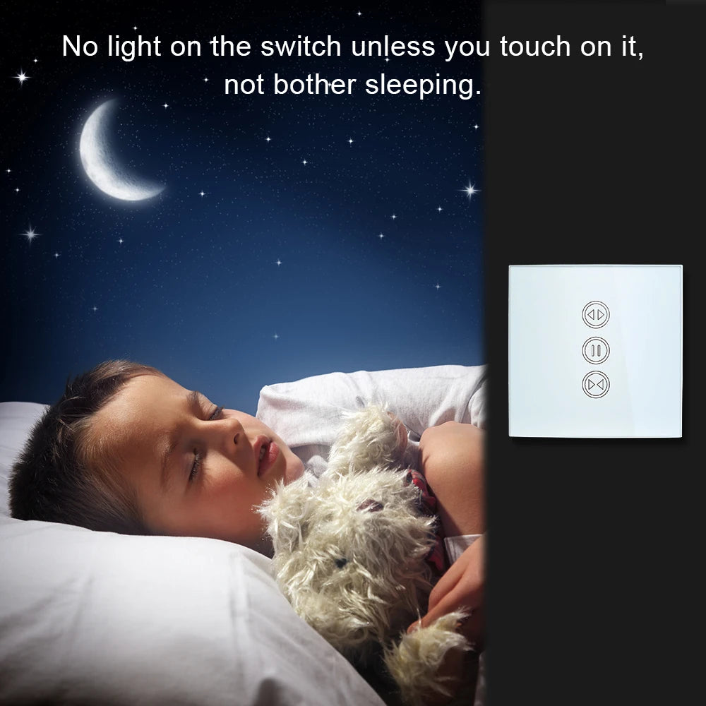 Tuya Smart Life WiFi Curtain Switch | Touch Wall Panel for Electric Blinds & Roller Shutters