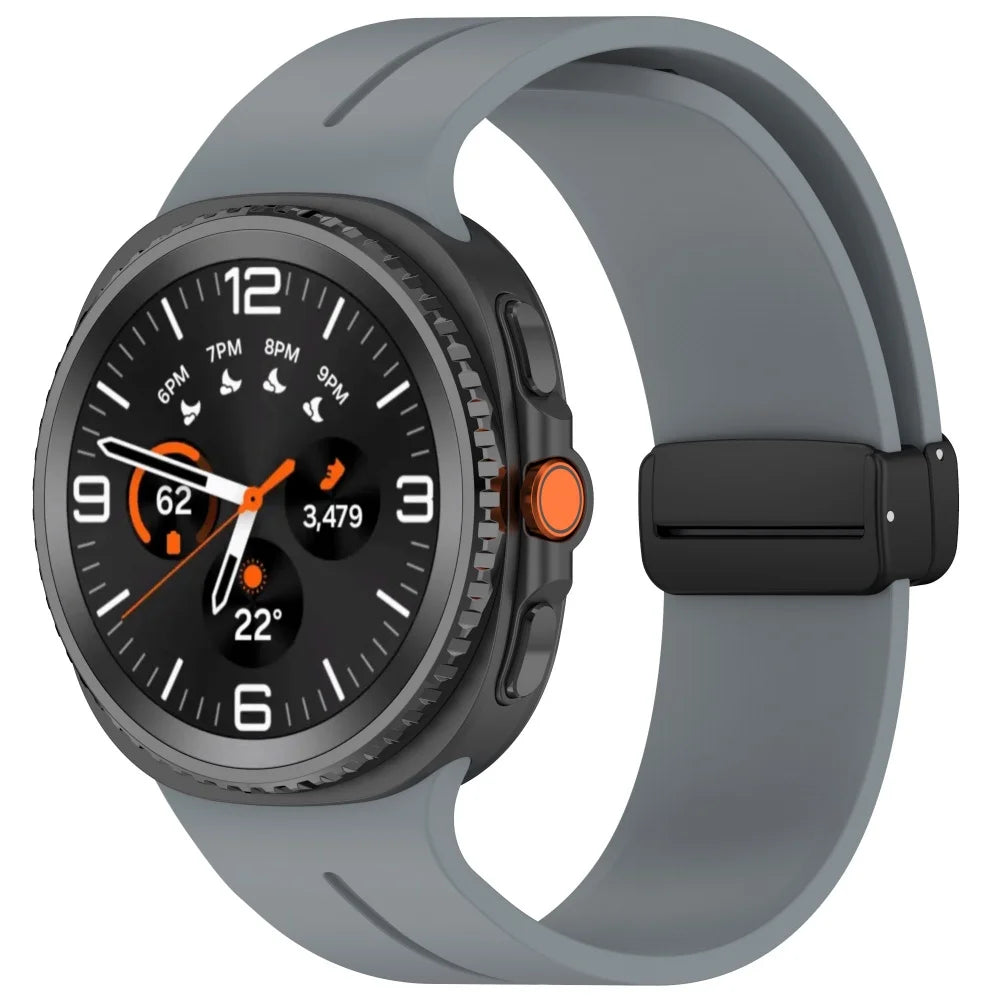 Samsung Galaxy Watch Magnetic Silicone Sport Band | Premium D-Buckle Strap for Galaxy Watch Series (40mm, 44mm, 46mm)