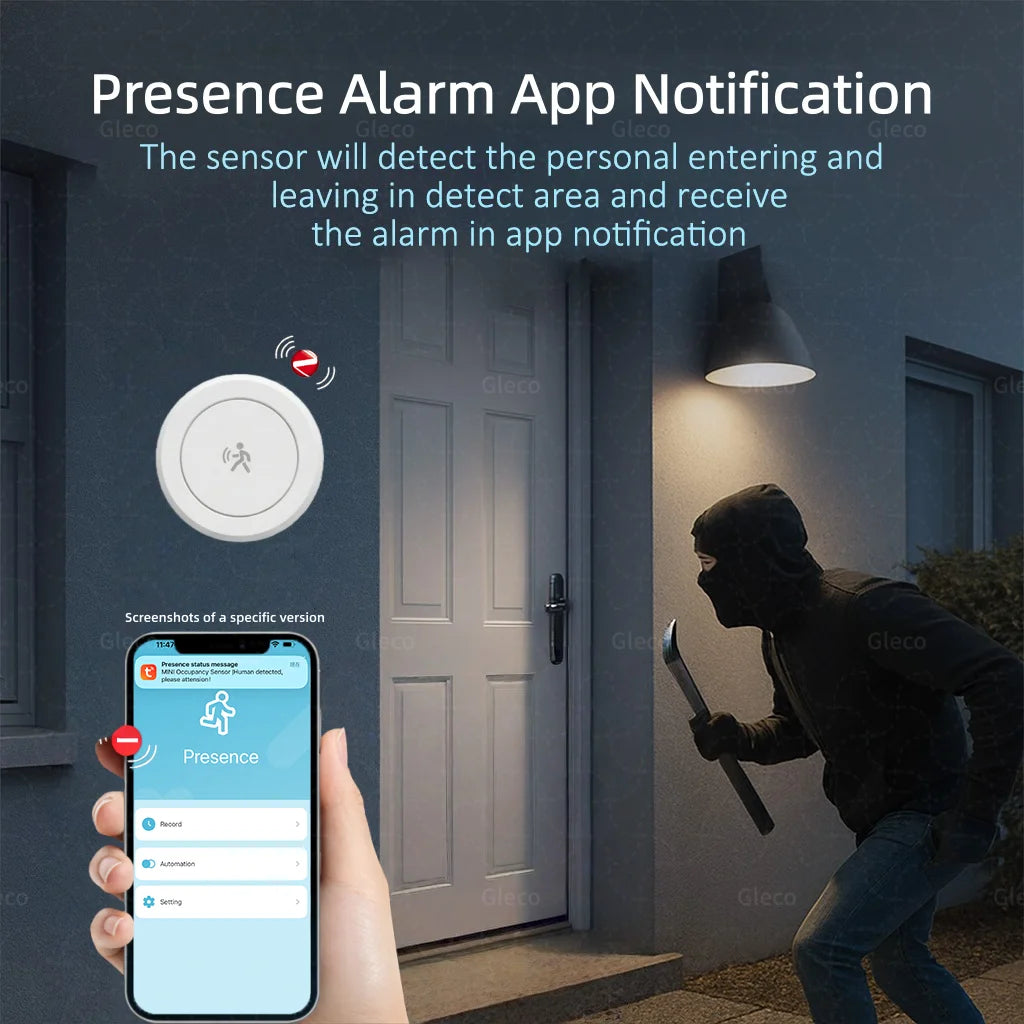 Zigbee 24GHz Mini mmWave Human Presence Sensor | Microwave Radar Occupancy Motion Detector for Tuya & Zigbee2MQTT