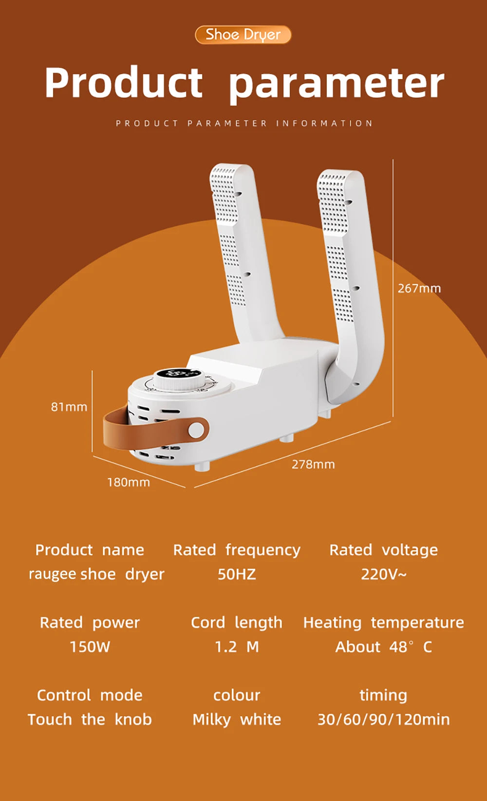 Portable Foldable Electric Shoe & Boot Dryer – 220V for Sneakers & Slippers
