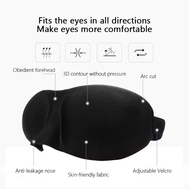 Comfortable Lightweight Eye Cover | Soft 3D Contoured Sleeping Mask & Breathable Eye Shade