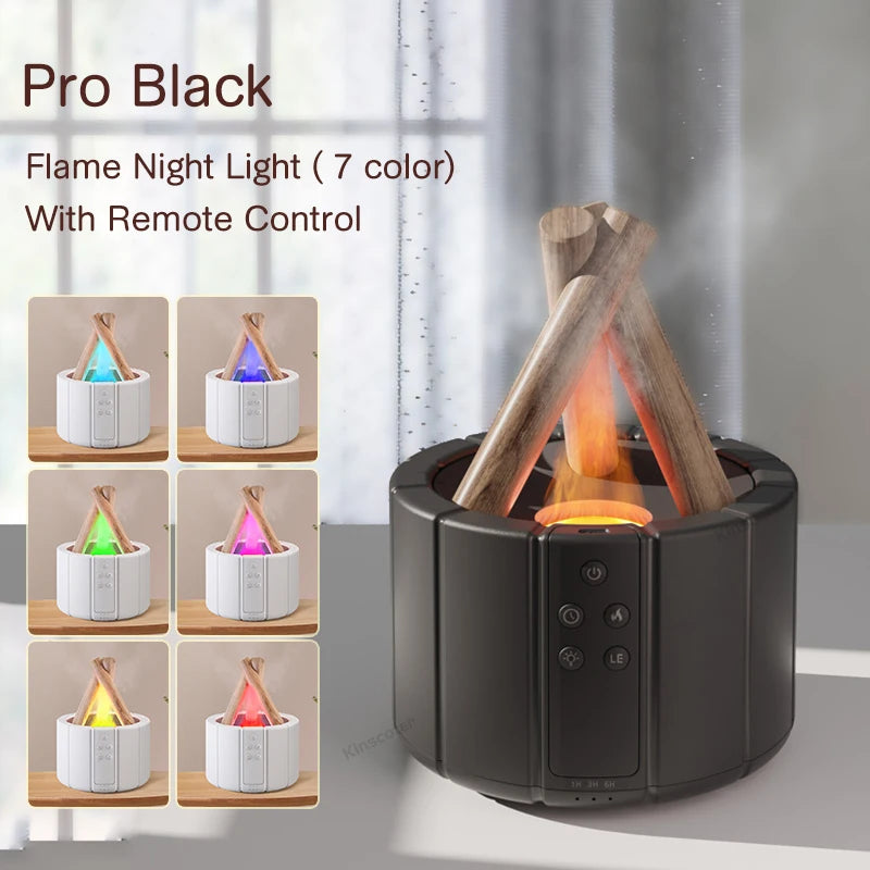 Kinscoter Bonfire Simulated Flame Aroma Diffuser | Ultrasonic Cool Mist Air Humidifier & Essential Oil Fragrance Lamp