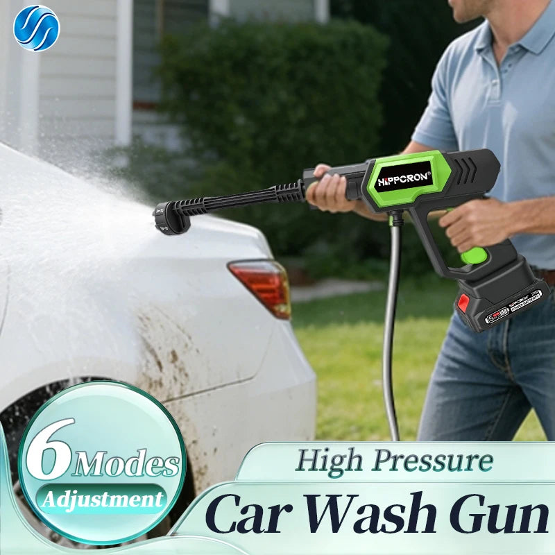 HIPPCRON High Pressure 6-in-1 Car Wash Water Gun – Portable Electric Cleaning Tool