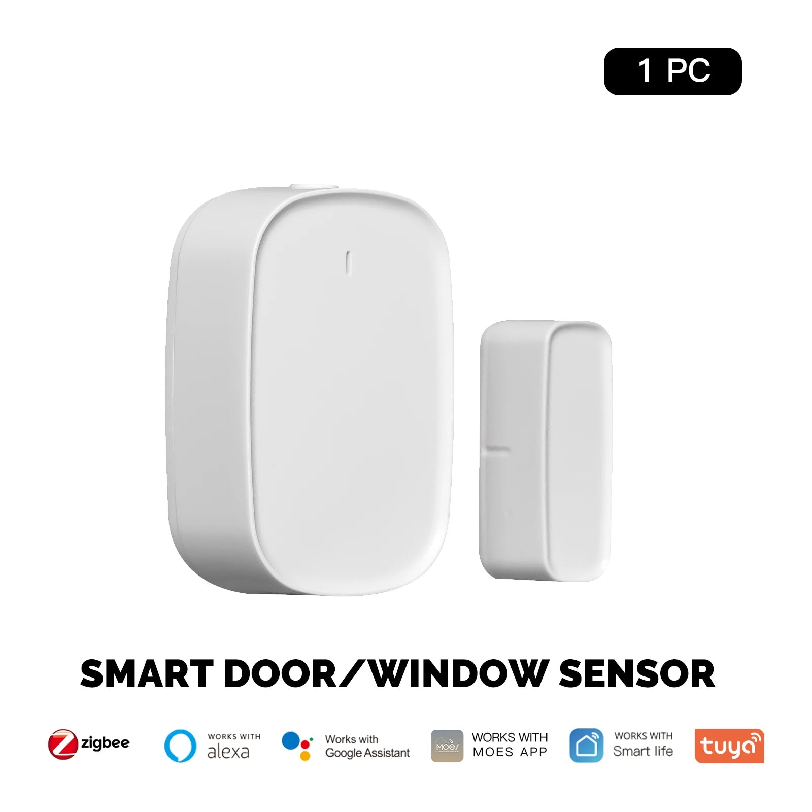 MOES Tuya Zigbee Smart Door & Window Sensor | Wireless Gate Detector for Smart Life & Alexa