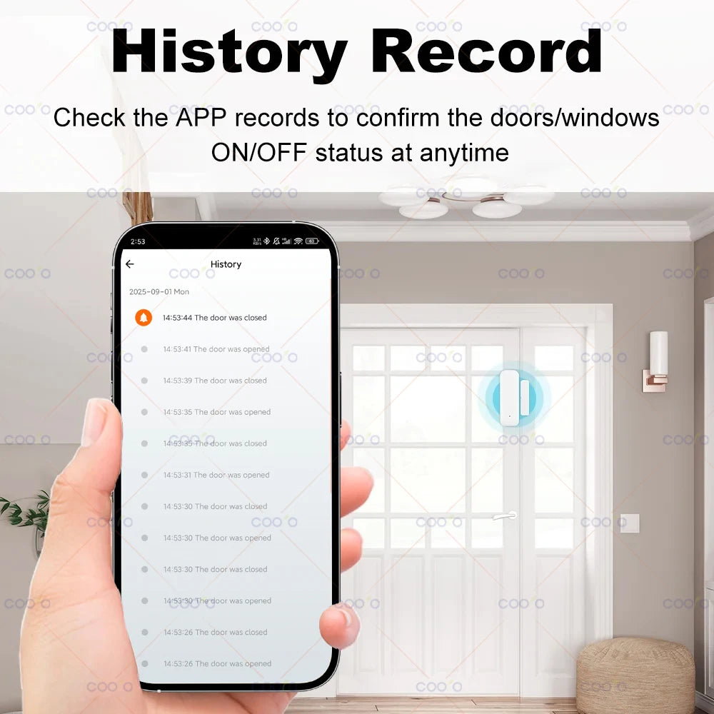 Tuya Zigbee Door Sensor Window Contact Sensor | Smart Home Security Open/Closed Detector for Smart Life