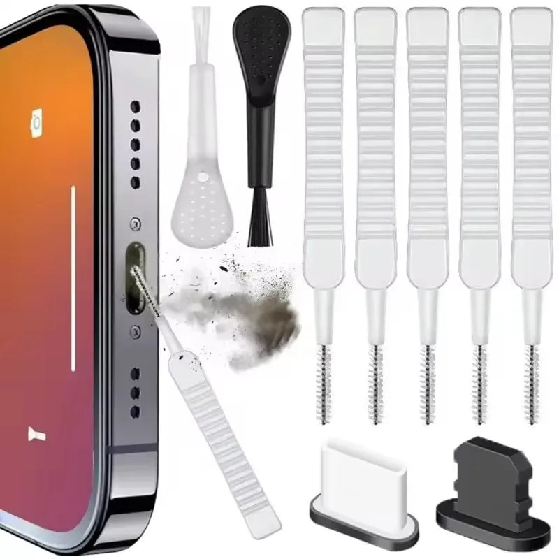 Mobile Device Cleaning & Protection Kit – Anti-Dust Plugs & Precision Brushes