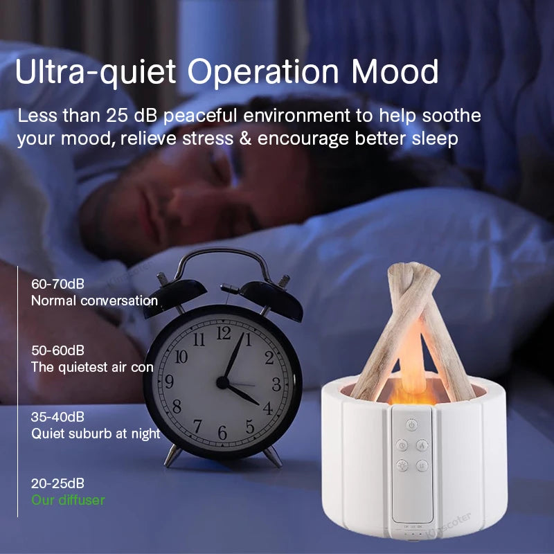 Kinscoter Bonfire Simulated Flame Aroma Diffuser | Ultrasonic Cool Mist Air Humidifier & Essential Oil Fragrance Lamp