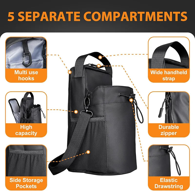 Magnetic Water Bottle Bag and Large Capacity Gym Cup Holder