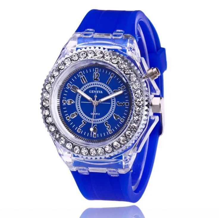 LED Luminous Silicone Watch | Stylish Unisex & Kids Wristwatch with Arabic Numerals and Flash Light Effect