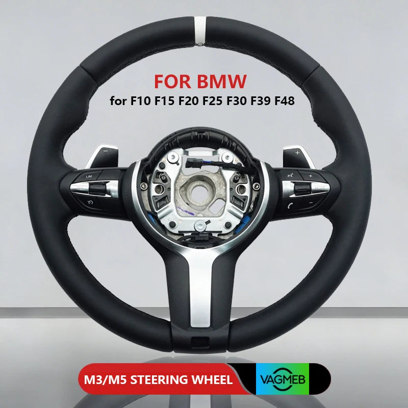 M Sports Carbon Fiber Steering Wheel with Yellow Stripe – Performance Modification for BMW