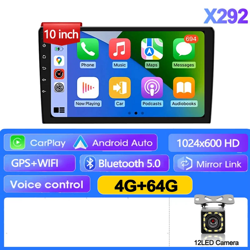 Android 13 Car Radio – Universal Multimedia Player with GPS & Wireless CarPlay