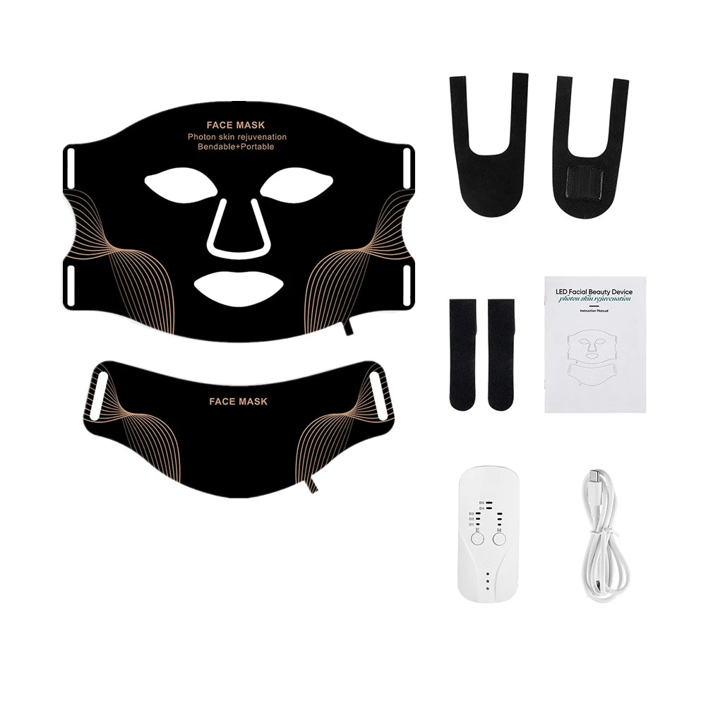 LED Silicone Face Mask – 7 Colors Photon Light Therapy (Wireless)