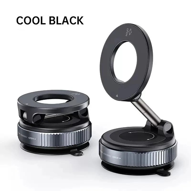 Magnetic Car Phone Holder with Vacuum Suction | MagSafe 360° Rotation Dashboard & Windshield Mount for iPhone 17/16/15/14/13/12