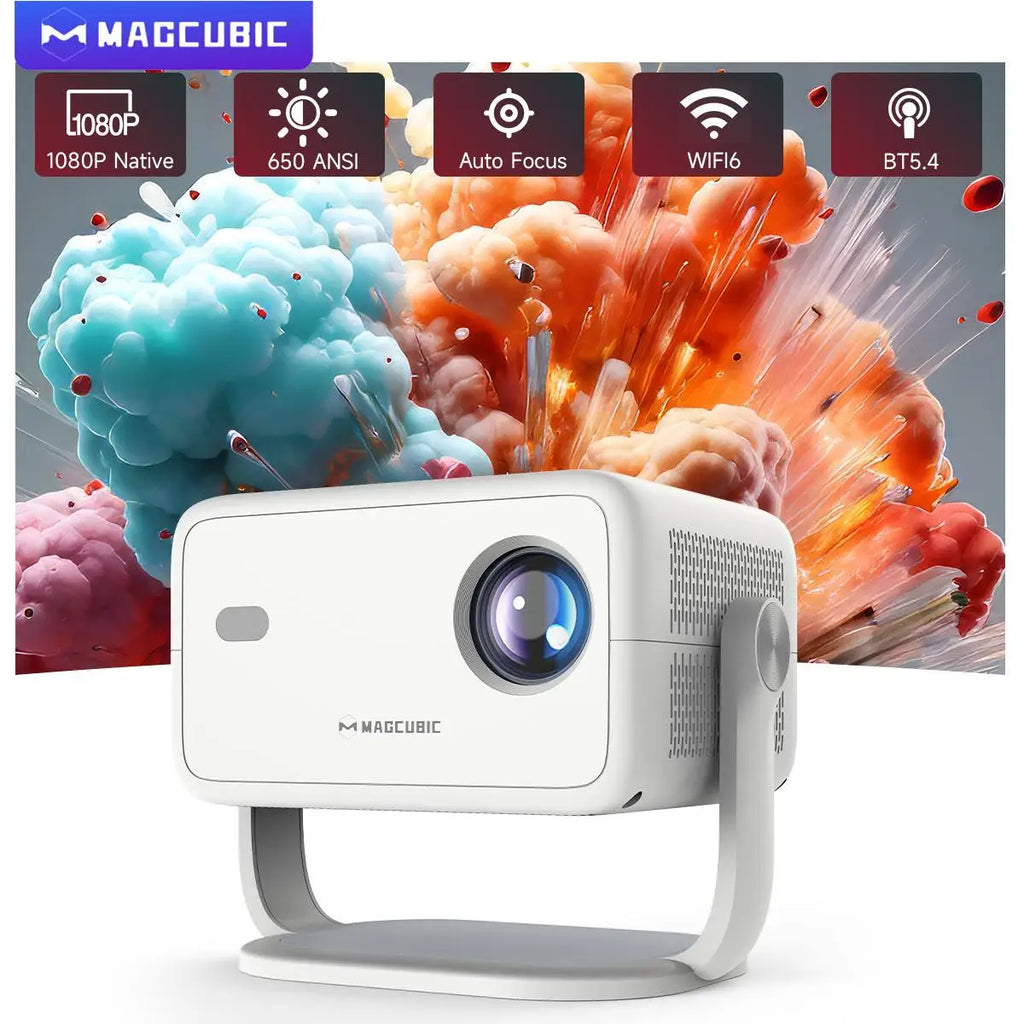 Magcubic 1080P Native Projector | 650 ANSI Lumens, 8K Support, Android 14, Auto Focus & Keystone