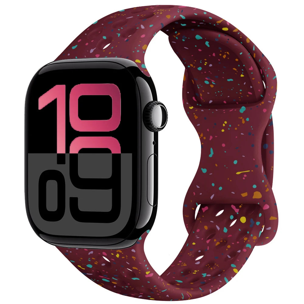 Apple Watch Silicone Strap | Unique Transparent & Speckled Designs | Compatible with All Series (40mm - 49mm, Series 1-11 & Ultra)