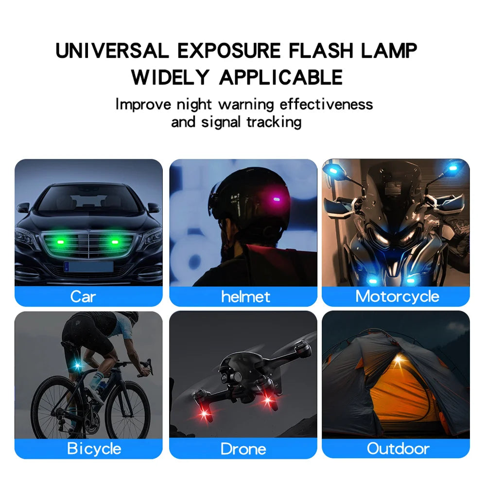 Wireless LED Strobe Lights for Car Decor | 8 Colors Rechargeable Anti-Collision Atmosphere & Warning Light
