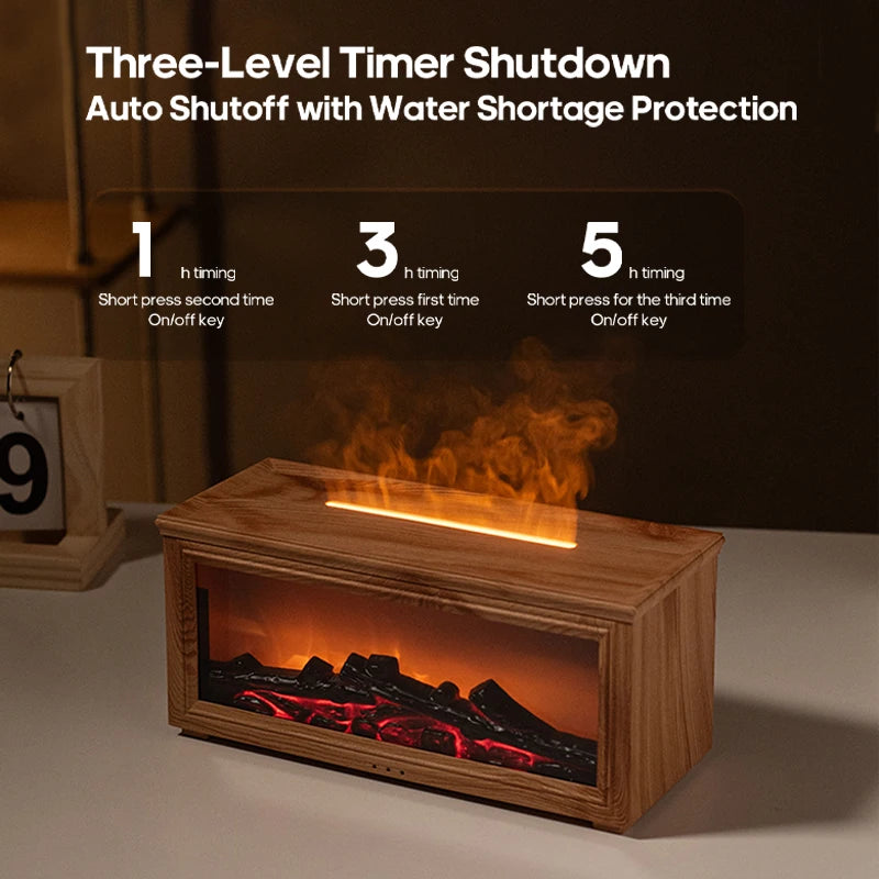 Kinscoter Colorful Flame Mini Fireplace Diffuser | Simulated Fireplace Aroma Diffuser & Ultrasonic Air Humidifier with Remote Control