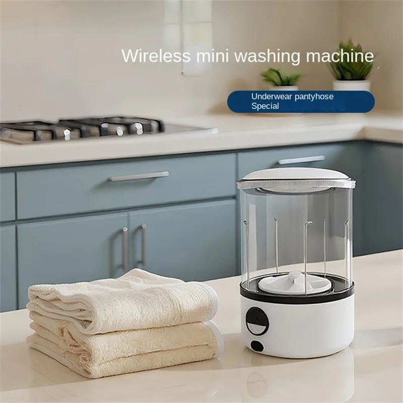 2L Wireless Mini Portable Washing Machine | 2000mAh Rechargeable Desktop Washer Cup for Underwear & Socks