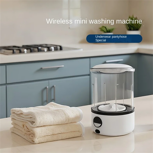 2L Wireless Mini Portable Washing Machine | 2000mAh Rechargeable Desktop Washer Cup for Underwear & Socks