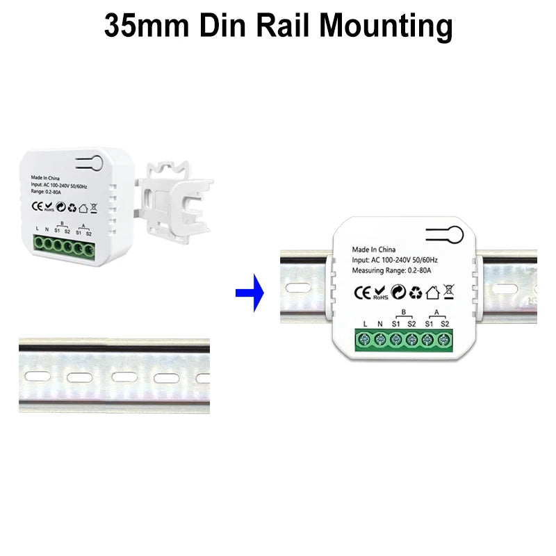 MatSee Plus Smart Life ZigBee Bidirectional Energy Monitor | 1/2 Channel Current Transformer Clamp Power Meter