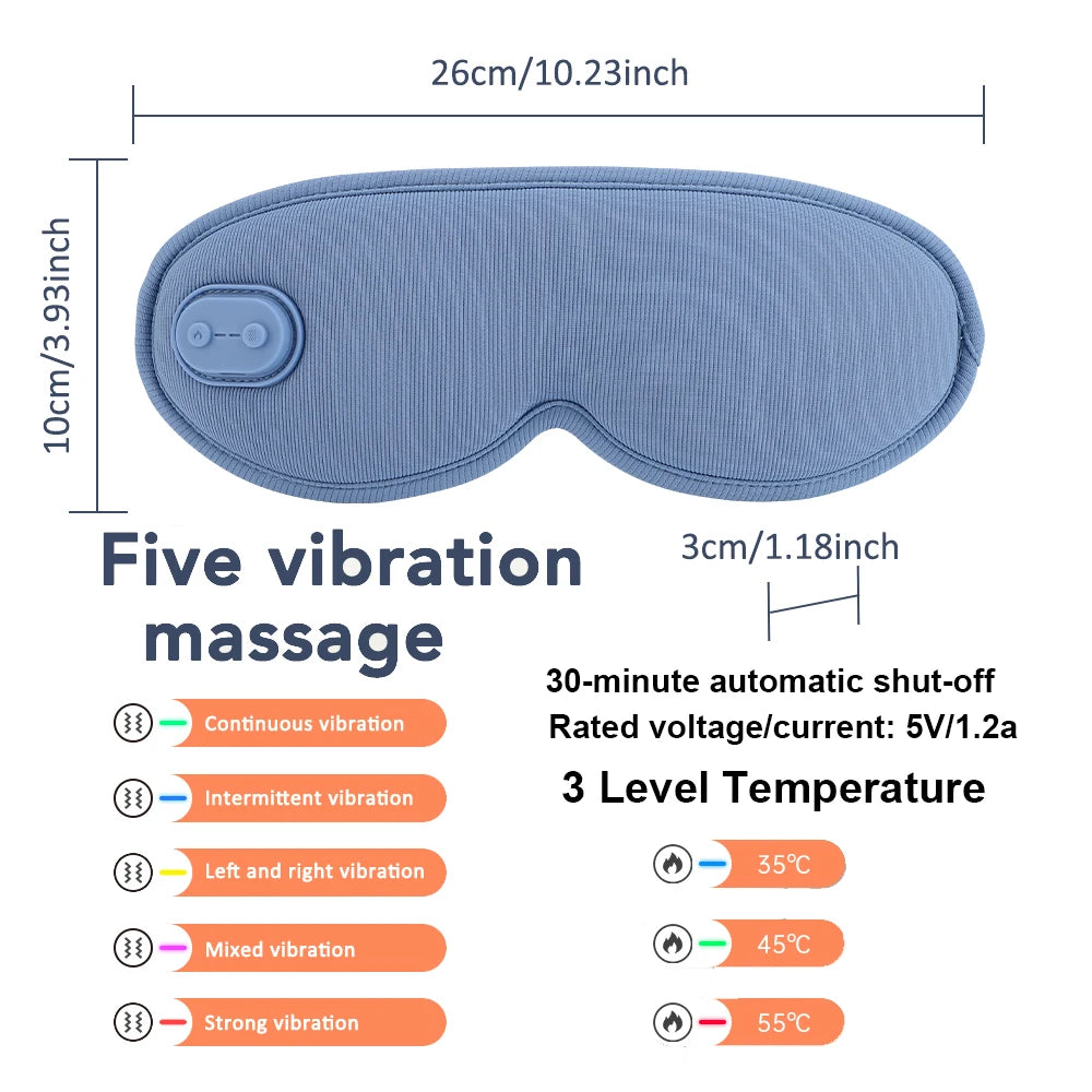USB Heated Hot Compress Eye Mask | Digital Temperature Control Eye Shade for Dry Eyes & Strain Relief