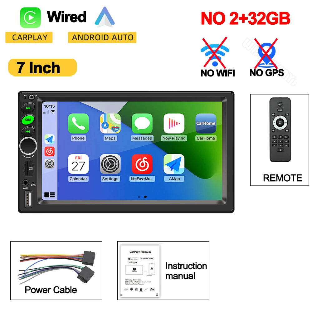 Android 13 Car Radio – Universal Multimedia Player with GPS & Wireless CarPlay
