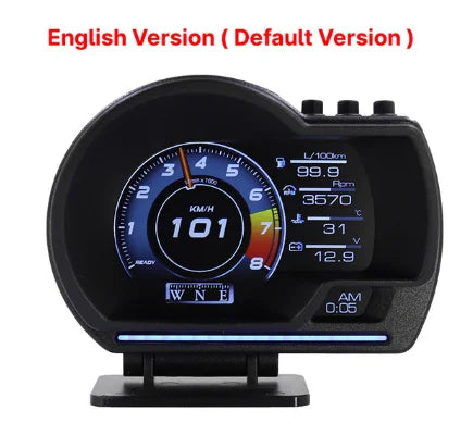 A501 Car HUD OBD2 Digital Display – Turbo, RPM, Temp & Alarm