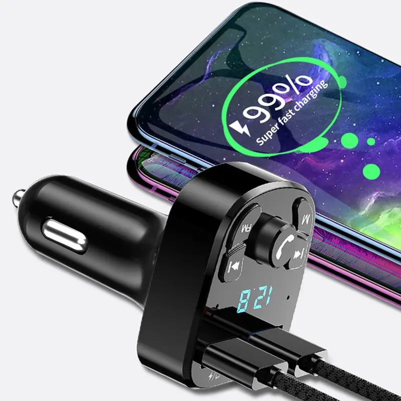 Car MP3 Player & Dual USB Fast Charger – Bluetooth 5.0 FM Transmitter