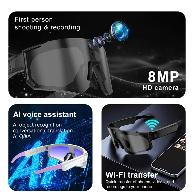 Mijia AI Smart Sport Sunglasses | Cycling Camera Glasses with AI Translation, VR Play & 3600mAh Charging Case