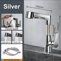 Pull-Out Brass Bathroom Basin Faucet Dual-Function Rotating Smart Water Tap