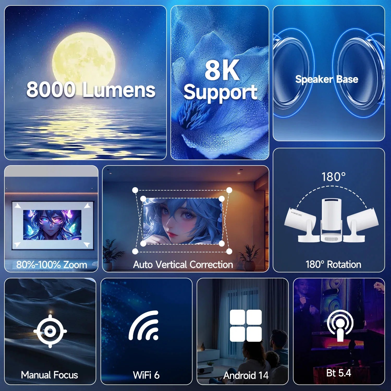 Magcubic HY300 Pro – Compact 8K Android 14 Projector