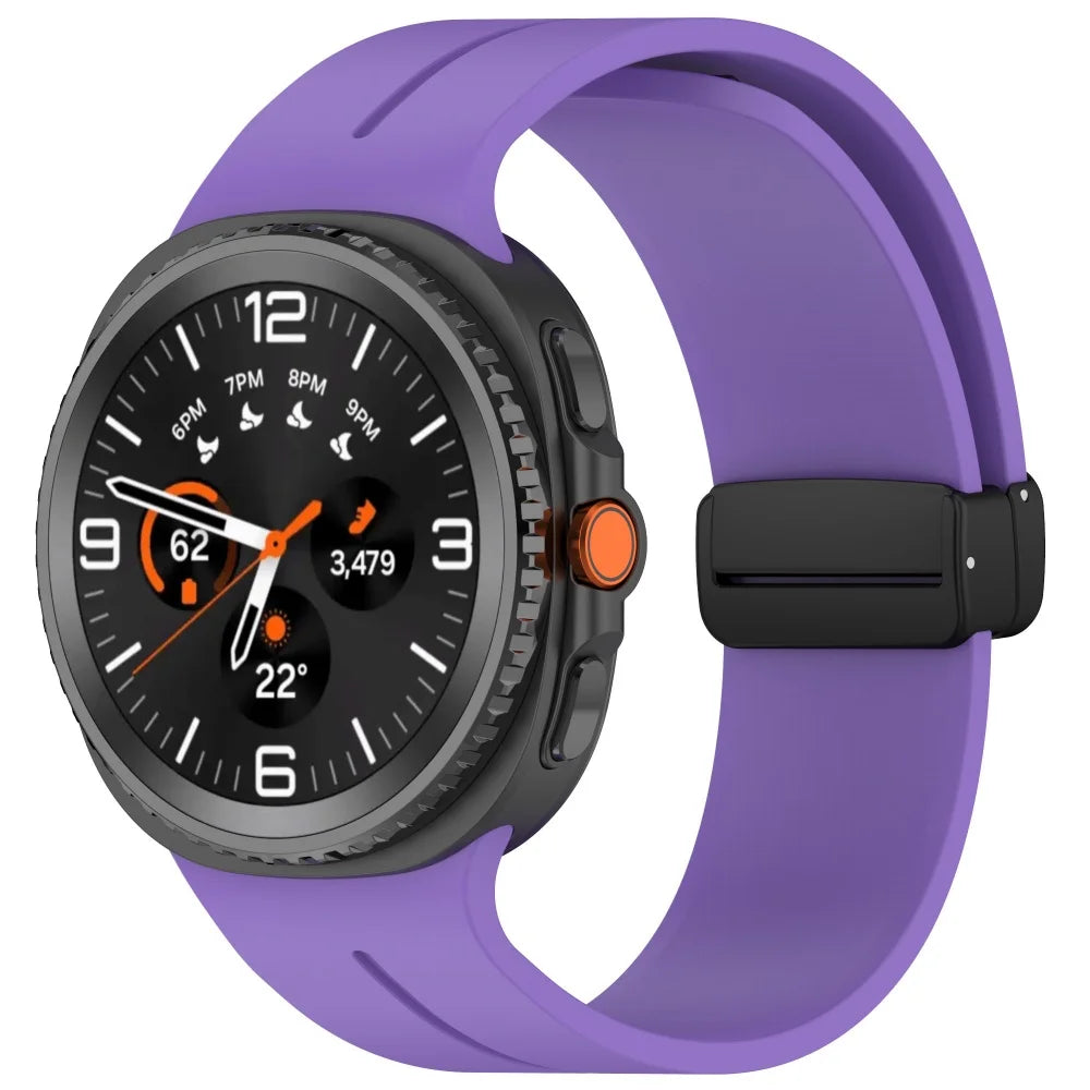 Samsung Galaxy Watch Magnetic Silicone Sport Band | Premium D-Buckle Strap for Galaxy Watch Series (40mm, 44mm, 46mm)