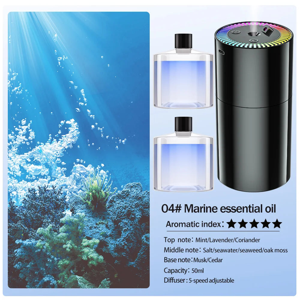 Rechargeable 7 color light Star Light 5 speed portable car Aromatherapy machine Essential oil diffuser Home Air Purifier Pro