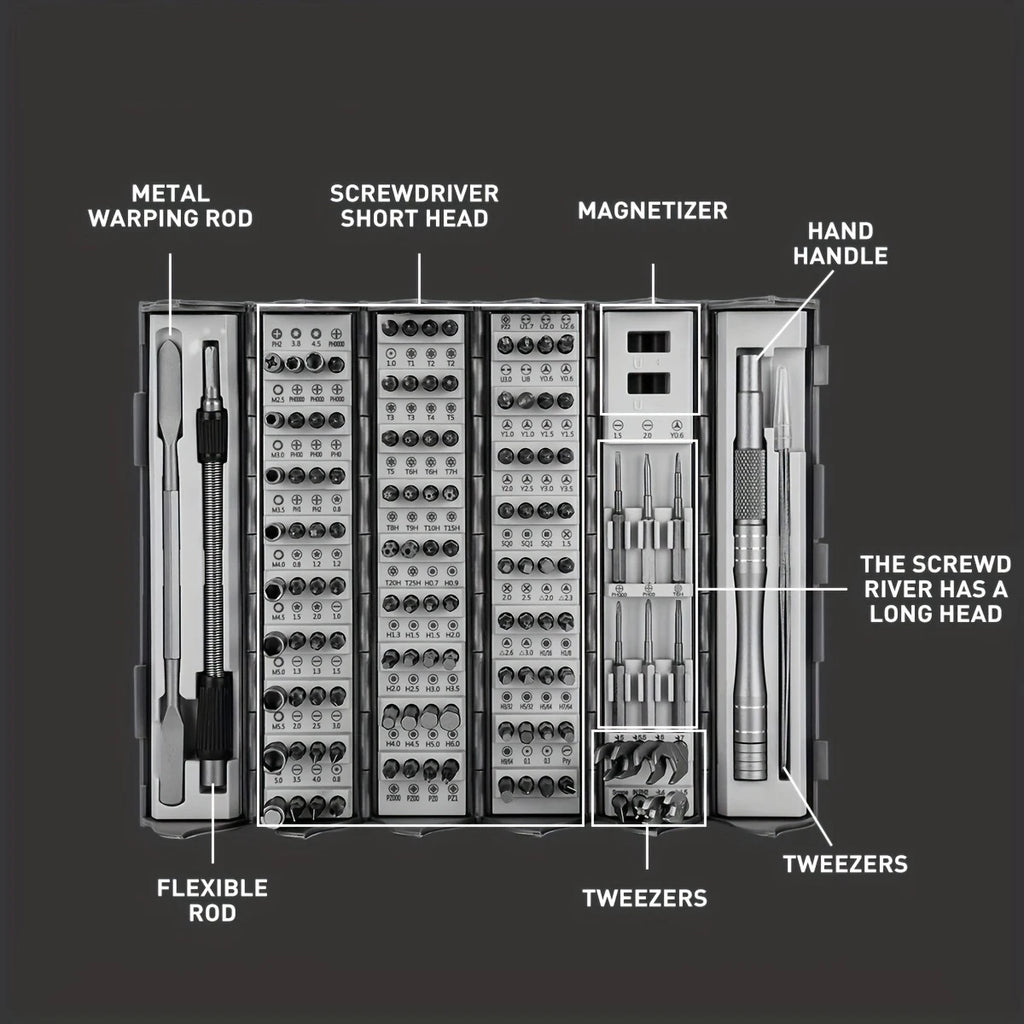Galacok 128-in-1 Multi-Function Precision Screwdriver Set | Professional Magnetic S2 Steel Manual Repair Tool Kit