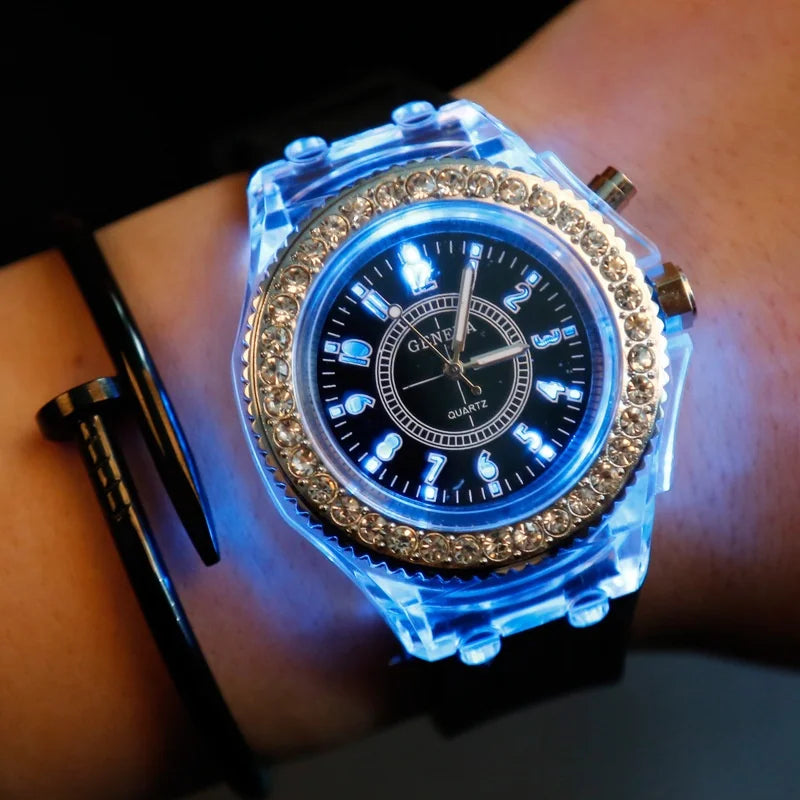 LED Luminous Silicone Watch | Stylish Unisex & Kids Wristwatch with Arabic Numerals and Flash Light Effect