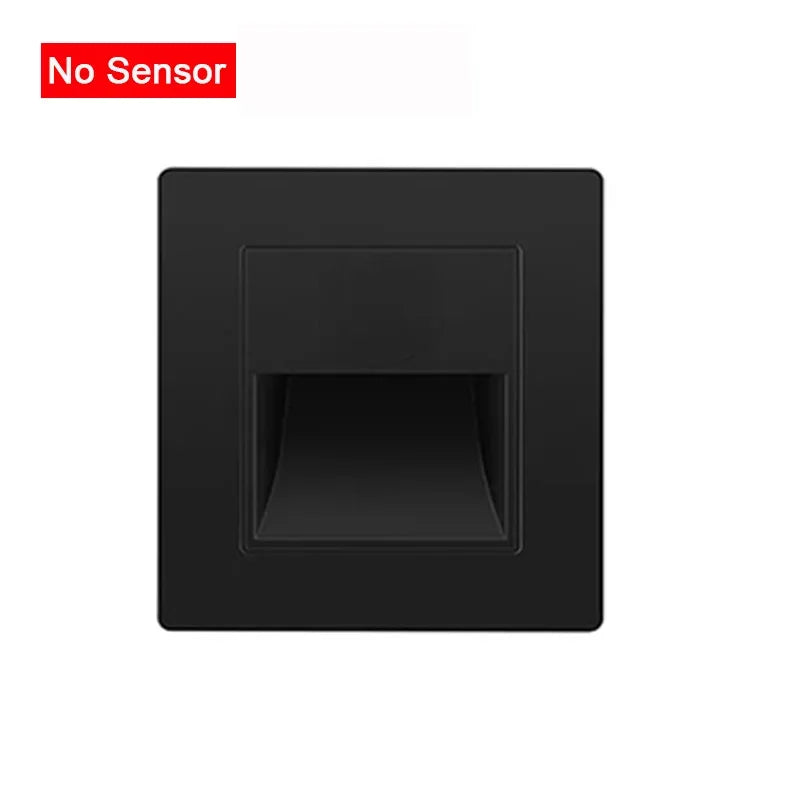 PIR Motion Sensor LED Night Light | Recessed Footlight for Walls & Staircases (AC 110–240V)
