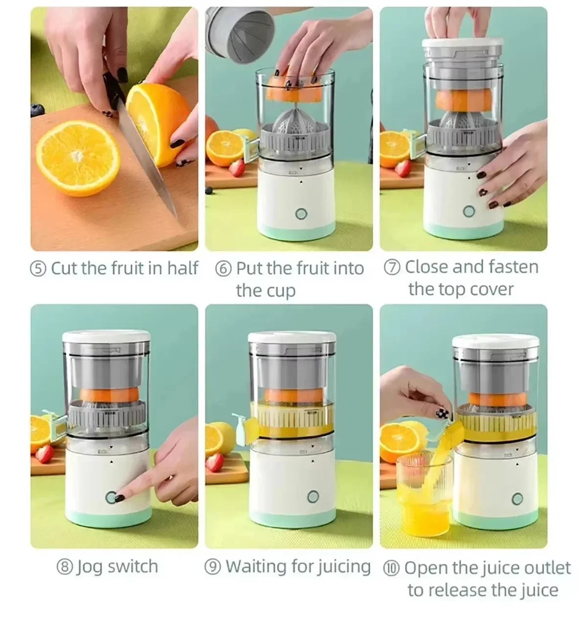 Portable USB Electric Juicer – Automatic Citrus Juicer & Fruit Press 🍊🔋