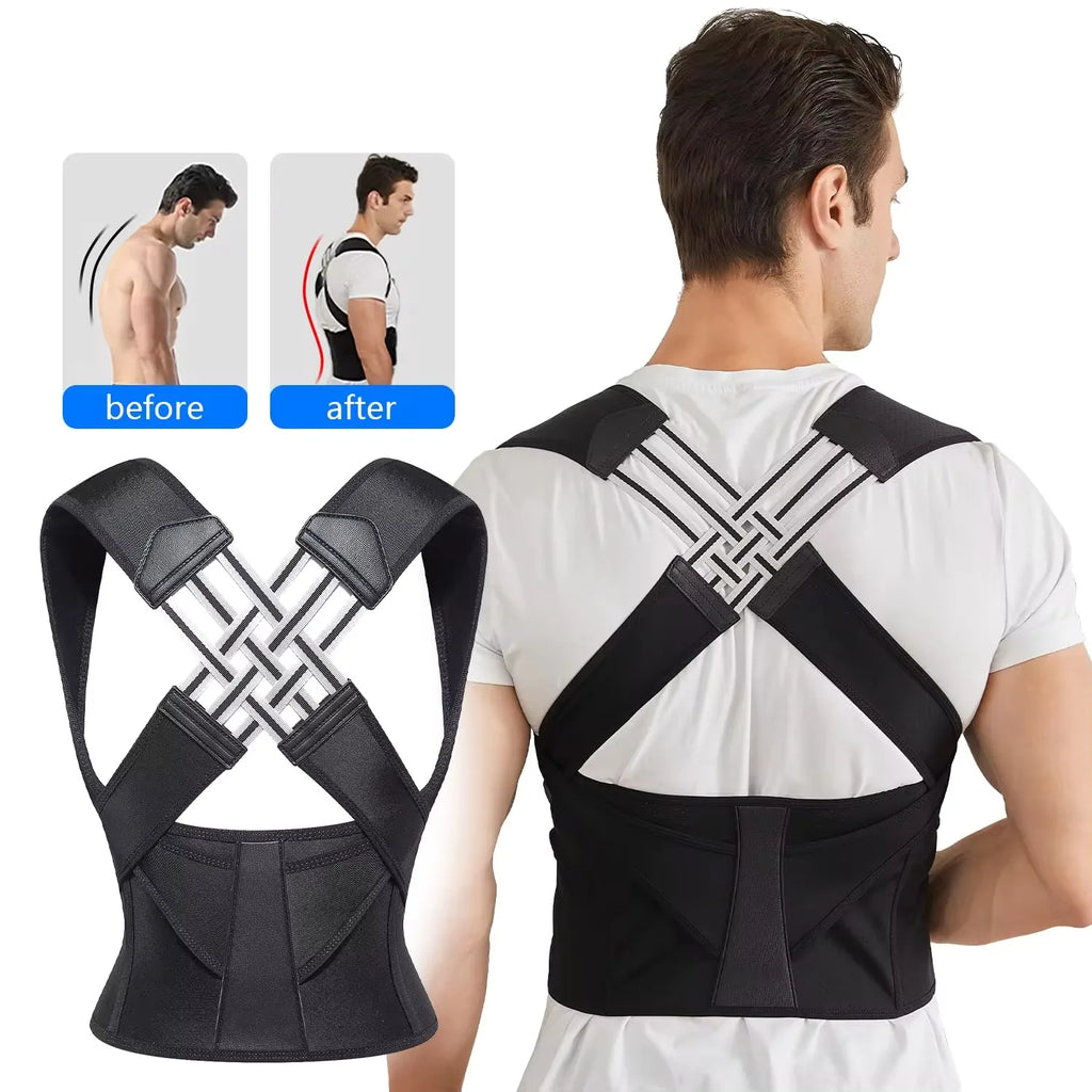Back Brace Posture Corrector for Women & Men | Adjustable Lumbar Support & Shoulder Alignment Belt