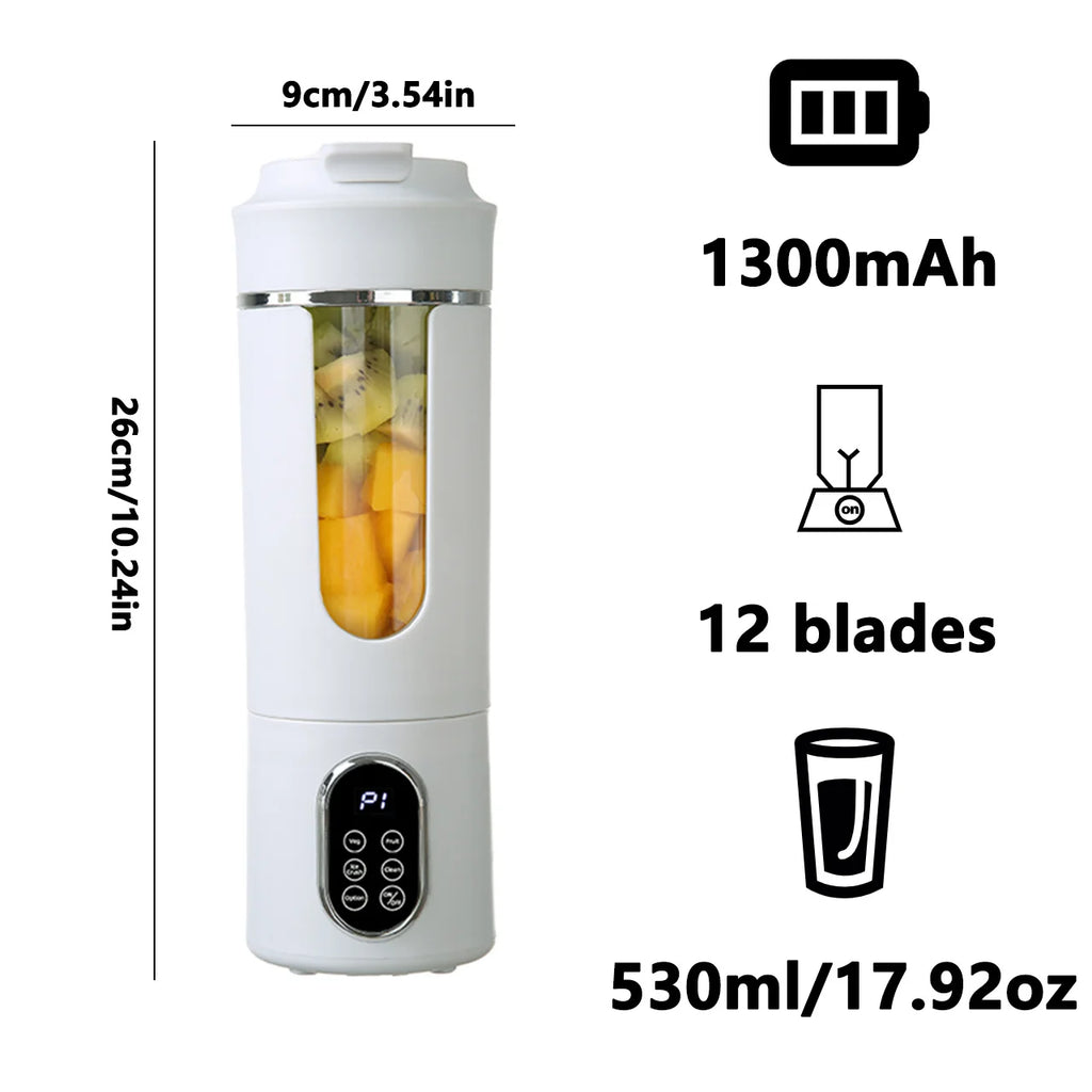 New 530ml Portable Juicer Wireless USB Charging Crushed Ice Electric Blender