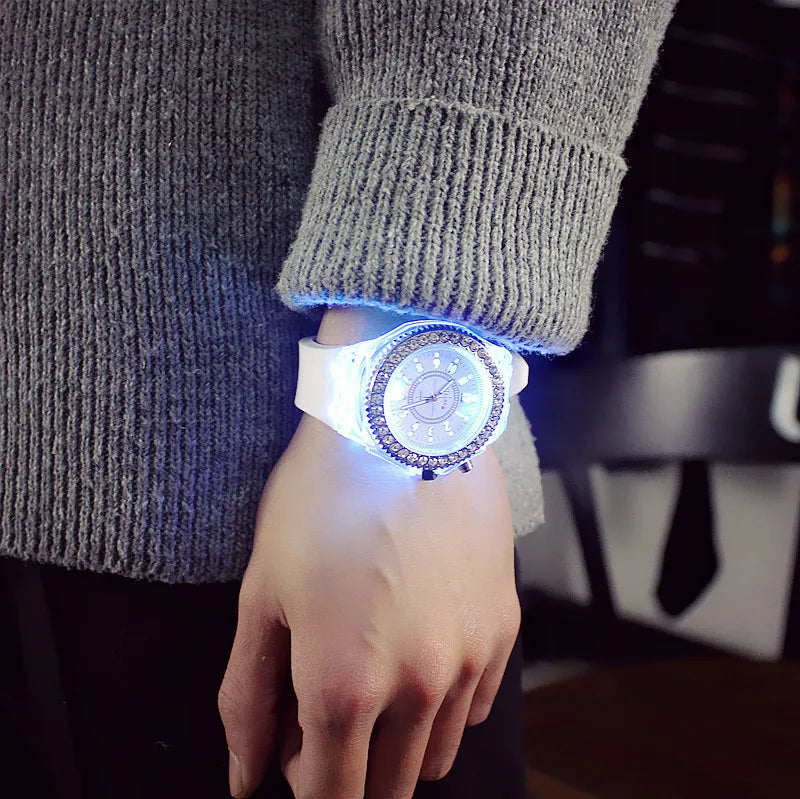 LED Luminous Silicone Watch | Stylish Unisex & Kids Wristwatch with Arabic Numerals and Flash Light Effect
