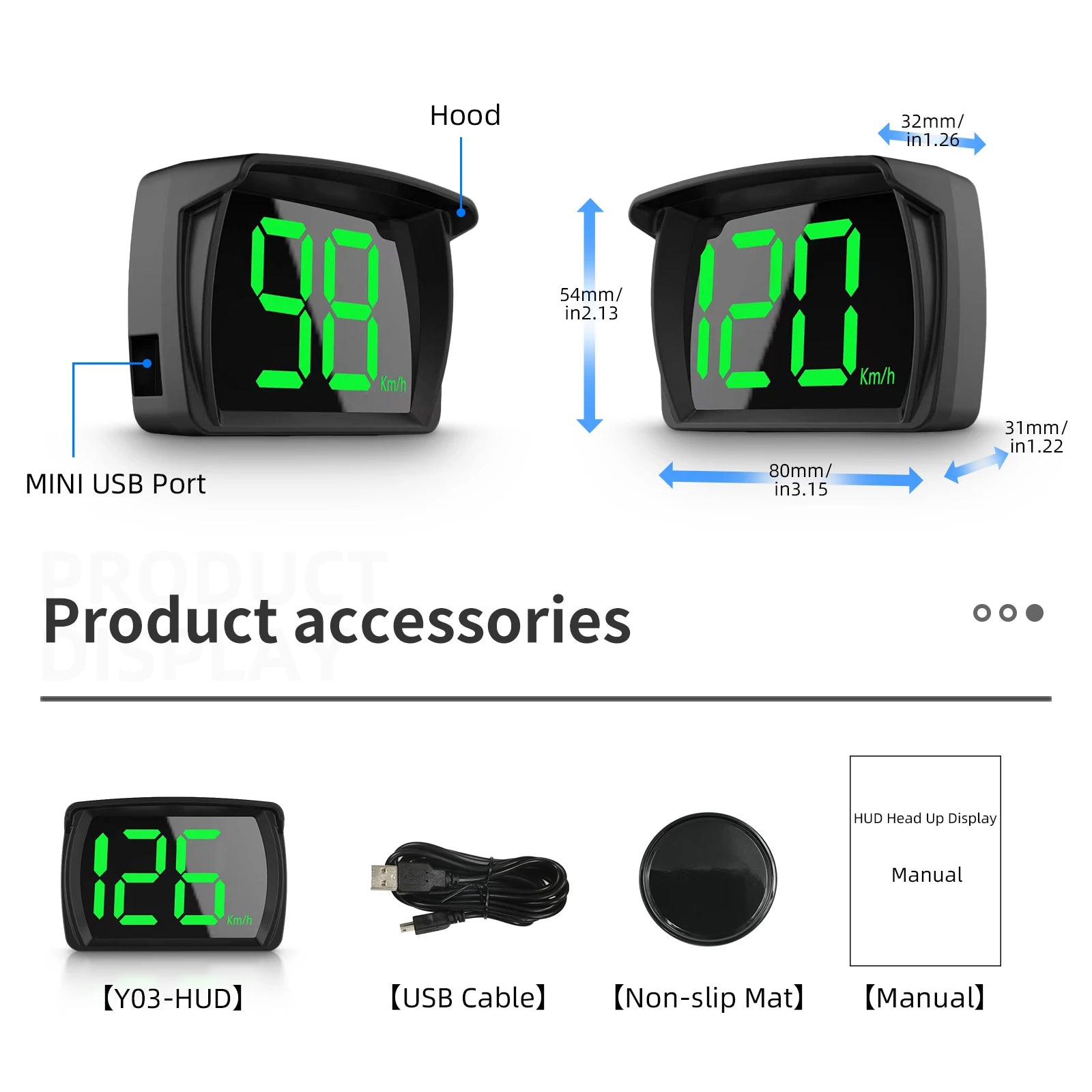 Y03 GPS Head-Up Display – Smart GPS Speedometer