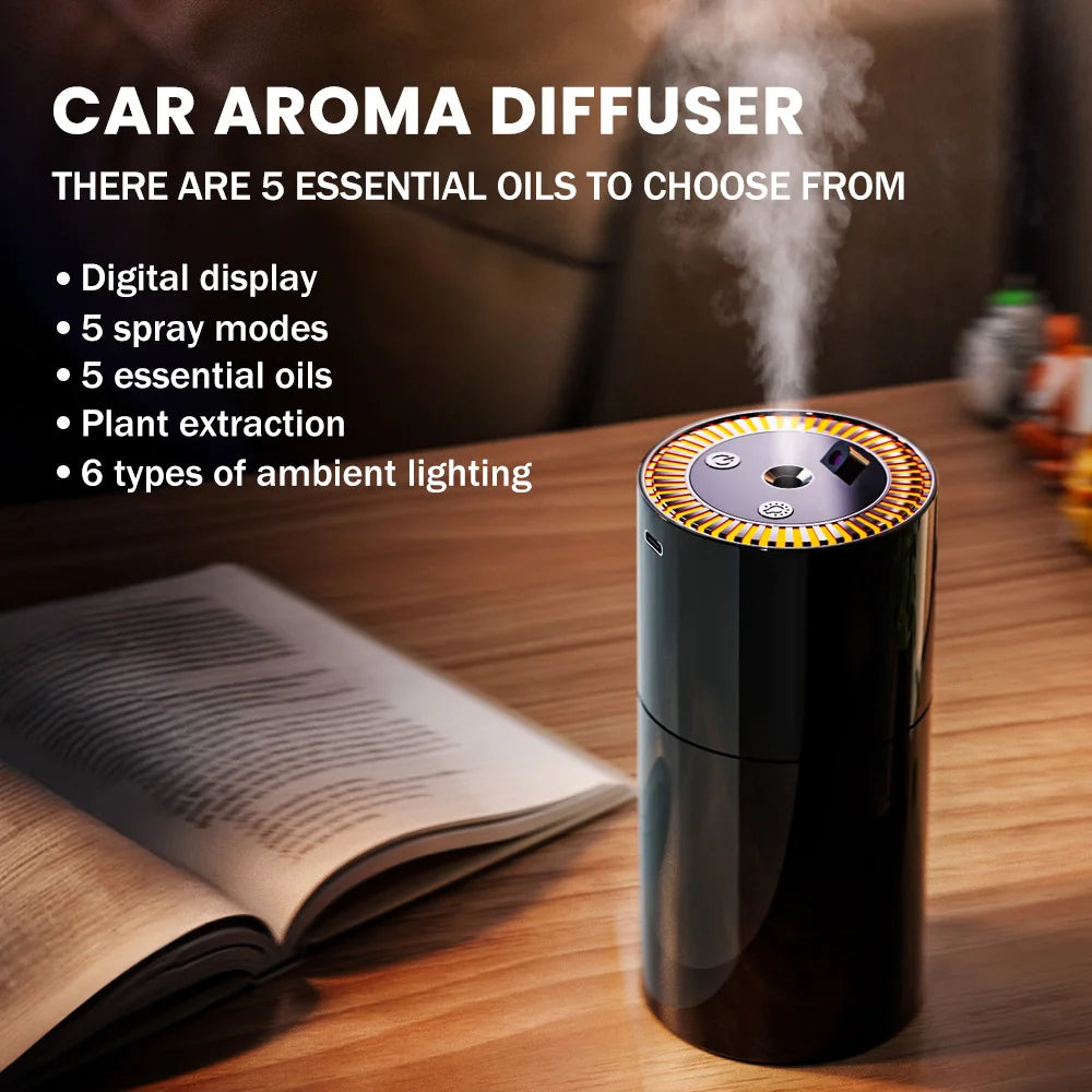 Rechargeable 7 color light Star Light 5 speed portable car Aromatherapy machine Essential oil diffuser Home Air Purifier Pro