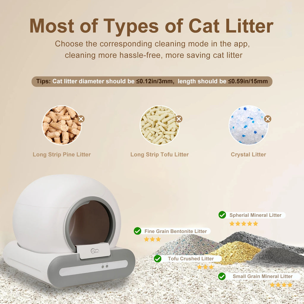 DOEL 65L Smart Self-Cleaning Cat Litter Box – App Controlled Automatic System